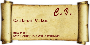 Czitrom Vitus névjegykártya